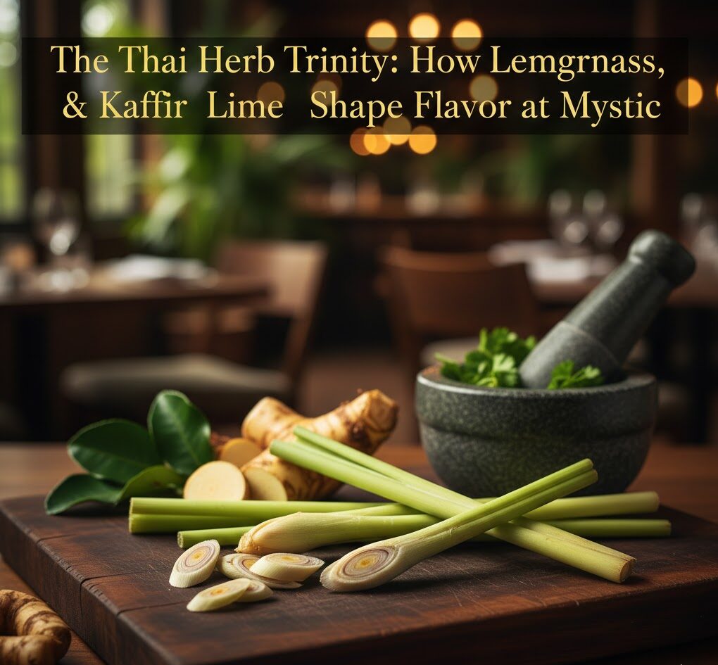 Fresh lemongrass stalks used in authentic Thai cooking