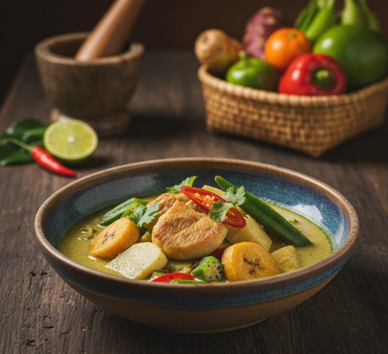 Local Caribbean ingredients integrated into Thai cooking techniques