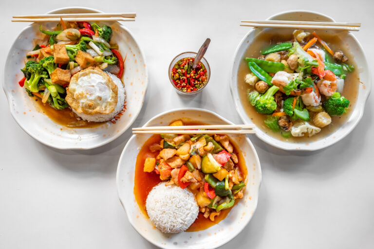 Minimal garnish highlighting a balanced Thai dish