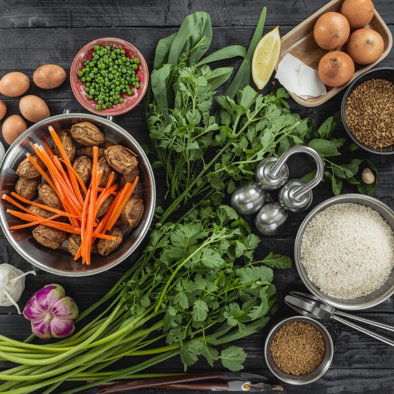 Fresh Thai ingredients and herbs arranged for cooking in Jamaica