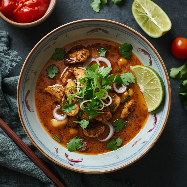 Thai dish finished with fresh herbs and balanced presentation